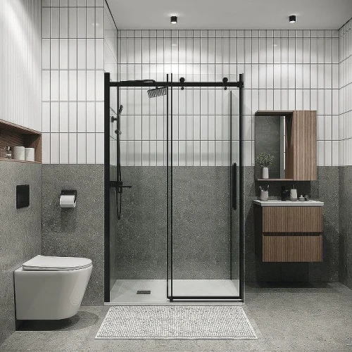 Душевой уголок Grossman Classic 100х70 120.K33.04.1070.21.00 профиль Черный матовый стекло прозрачное