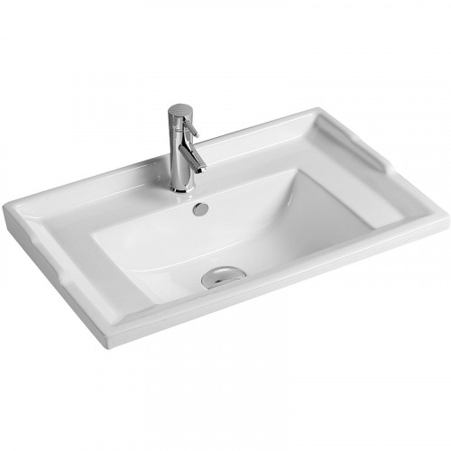 Раковина SantiLine 100 SL-2112 (100) Белая фаянс полувстраиваемая