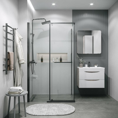 Душевой уголок Grossman Pragma 100х80 120.K33.03.1080.42.00 профиль Графит сатин стекло прозрачное