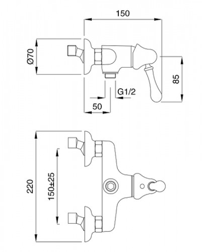 Смеситель для душа Migliore Maya 18923 Хром латунь на стену