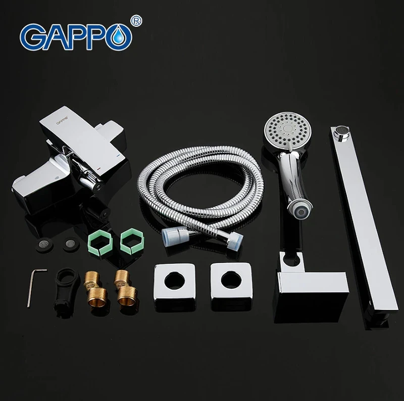 Смеситель для ванны Gappo G07 G2207 универсальный Хром латунь на стену