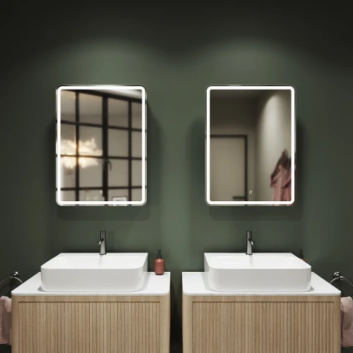 Зеркальный шкаф Sancos Diva 60 DI600 с подсветкой Белый с сенсорным выключателем МДФ / ЛДСП, стекло