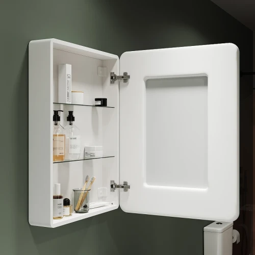 Зеркальный шкаф Sancos Diva 60 DI600 с подсветкой Белый с сенсорным выключателем МДФ / ЛДСП, стекло