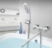 Смеситель для ванны Gappo G49 G2249 универсальный Белый Хром латунь на стену