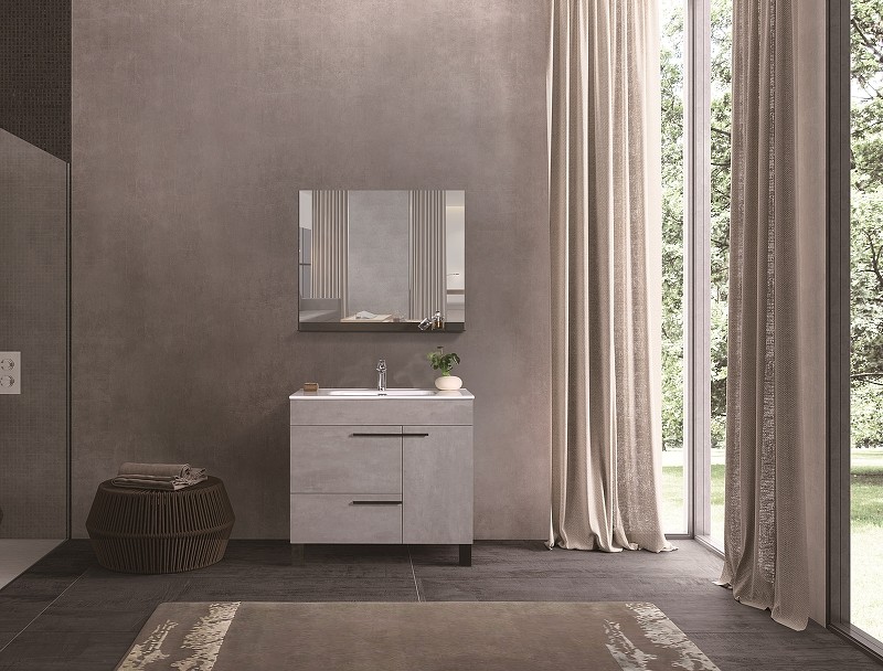 Тумба с раковиной Parly Spa Gill 60 Gill60 10155 Цементно-серая