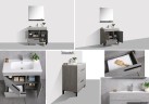 Тумба с раковиной Parly Spa Gill 60 Gill60 10155 Цементно-серая