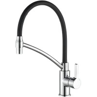 Смеситель для кухни Haiba HB73643-7 Хром Черный латунь