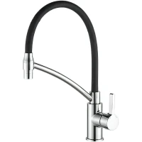 Смеситель для кухни Haiba HB73643-7 Хром Черный латунь