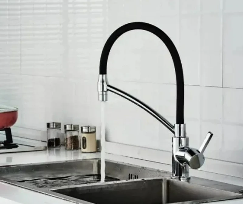 Смеситель для кухни Haiba HB73643-7 Хром Черный латунь