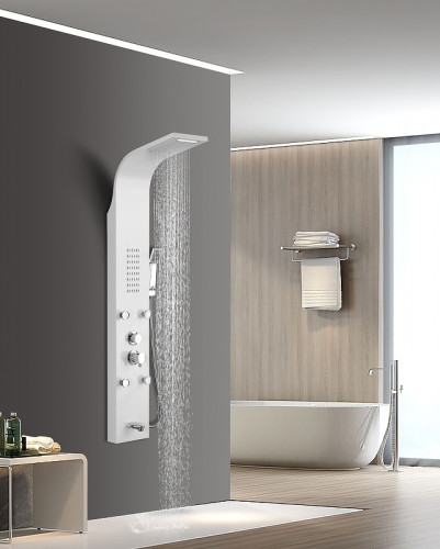 Душевая панель Ceruttispa Victoria W CT9979 с гидромассажем Белая