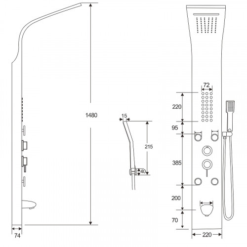 Душевая панель Ceruttispa Victoria W CT9979 с гидромассажем Белая