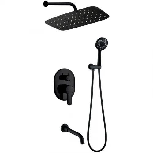 Душевая система Berges Ventas 3O Black 073010 Черная матовая латунь встраиваемый