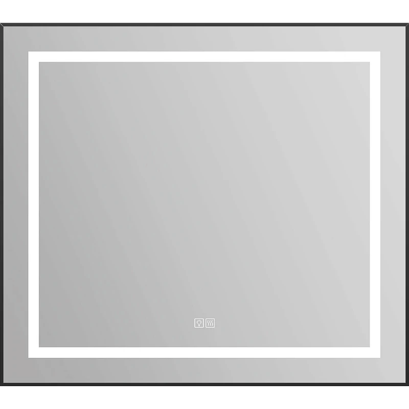 Зеркало BelBagno Kraft 88.5 SPC-KRAFT-885-785-TCH-WARM-NERO с подсветкой с подогревом Черное с сенсорным выключателем стекло