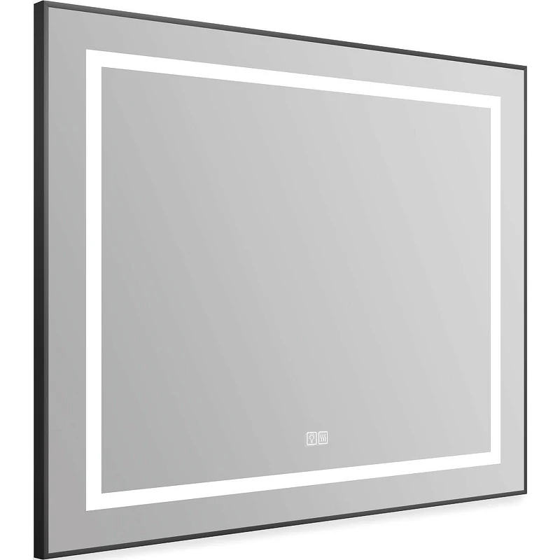 Зеркало BelBagno Kraft 88.5 SPC-KRAFT-885-785-TCH-WARM-NERO с подсветкой с подогревом Черное с сенсорным выключателем стекло