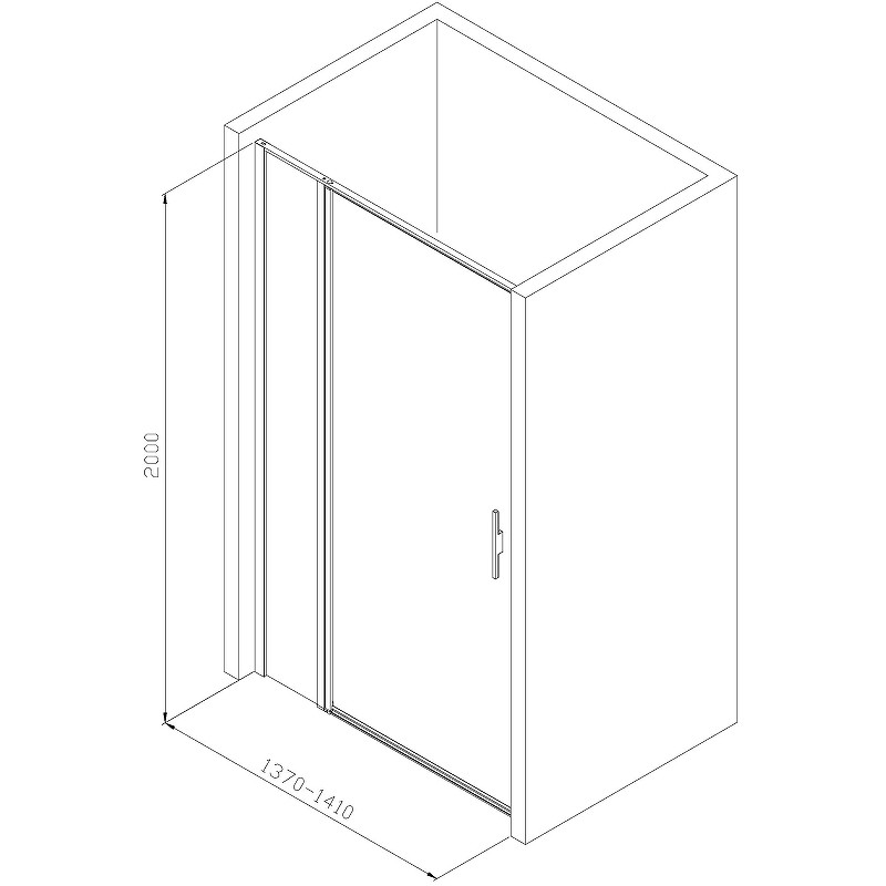 Душевая дверь Allen Brau Priority 140 3.31010.00G профиль Хром стекло тонированное
