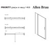 Душевая дверь Allen Brau Priority 140 3.31010.00G профиль Хром стекло тонированное
