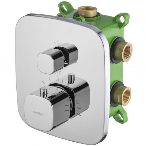 Смеситель для душа Swedbe Platta 9032 с термостатом Хром латунь встраиваемый