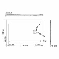 Душевой поддон из искусственного камня WasserKRAFT Rhin 120x90 44T07 Белый матовый