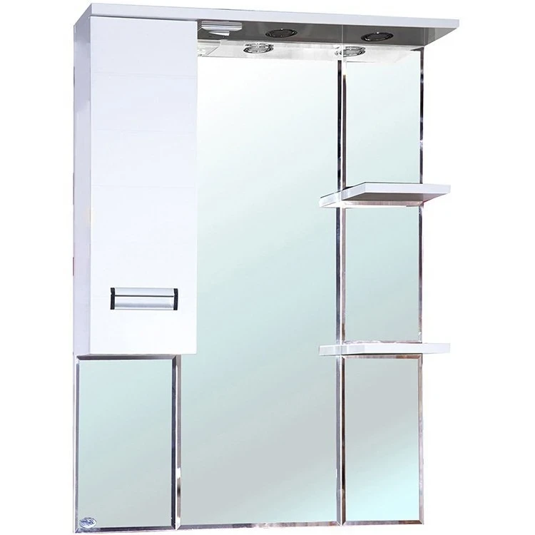 Зеркало со шкафом Bellezza Сиена 80 L 4613913002014 с подсветкой Белое МДФ / ЛДСП, стекло