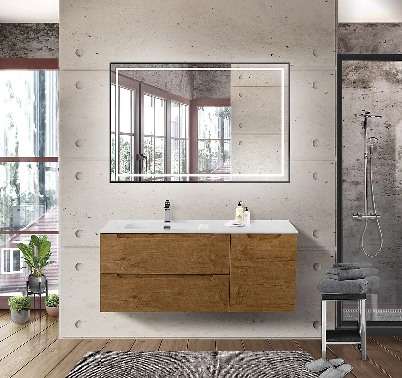 Тумба под раковину BelBagno Etna 120 L ETNA-1200-2C-1A-SO-RN-L подвесная Rovere Nature МДФ / ЛДСП