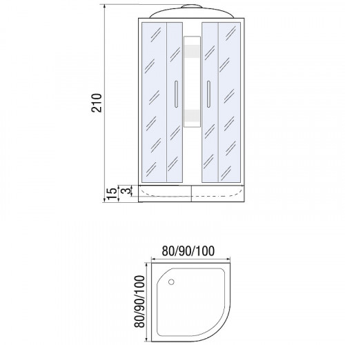 Душевая кабина River Nara Light 100x100 МТ 10000002955 с поддоном