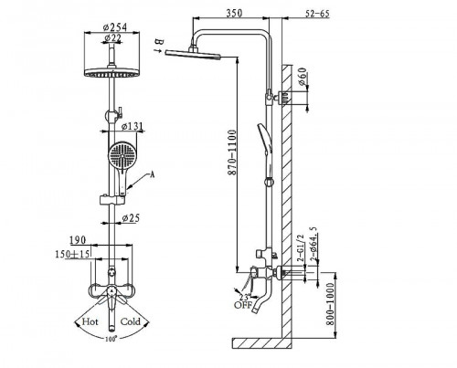 Душевая система Arrow AG3307CP-1 цвет Хром