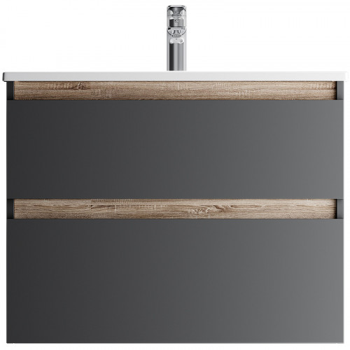 Тумба под раковину AM.PM X-Joy 80 M85AFHX0802BM подвесная Черная матовая МДФ / ЛДСП