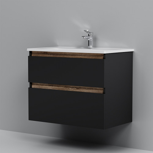 Тумба под раковину AM.PM X-Joy 80 M85AFHX0802BM подвесная Черная матовая МДФ / ЛДСП