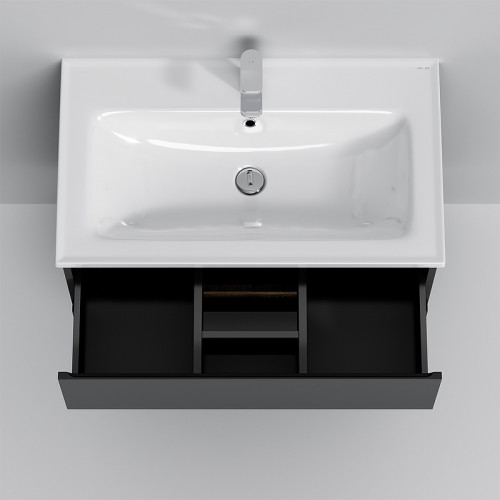 Тумба под раковину AM.PM X-Joy 80 M85AFHX0802BM подвесная Черная матовая МДФ / ЛДСП