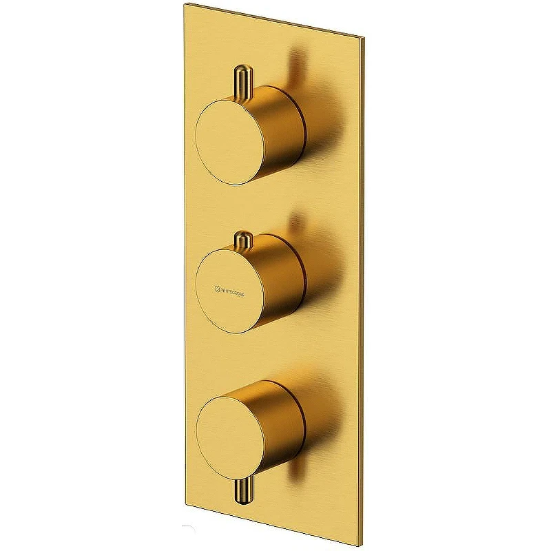 Душевая система Whitecross Y brushed gold YSET11TOPGLB с термостатом Брашированное золото латунь встраиваемый