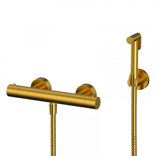 Гигиенический душ со смесителем Whitecross Y brushed gold SYSYBI3GLB с термостатом цвет Золото брашированное
