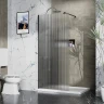 Душевая перегородка Azario Walk-in 110 AZ-251-110-MB-CRF профиль Черный матовый стекло рифленое