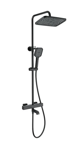 Душевая система Wonzon &amp; Woghand Stay WW-B3016-T1-MB с термостатом цвет Черный матовый