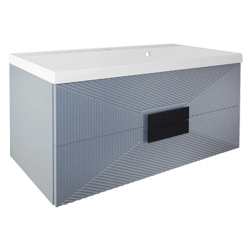 Тумба с раковиной Azario Zena 100 CS00097710 подвесная цвет Серый