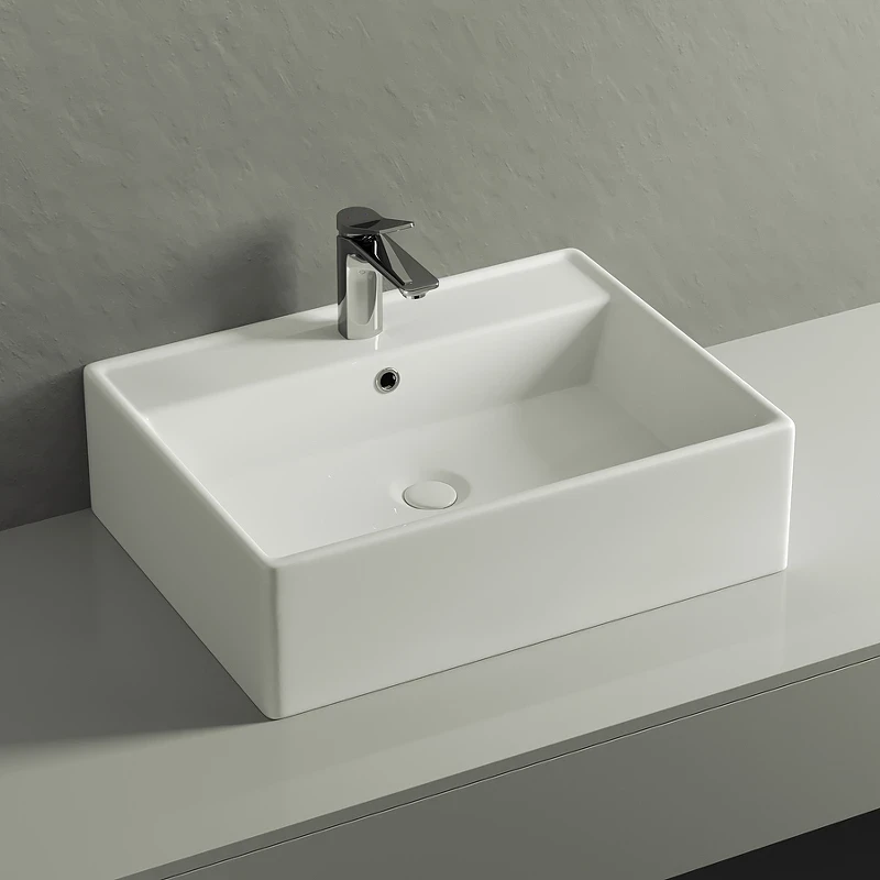 Раковина Ceramicanova Element 59 CN6046 Белая фарфор накладная