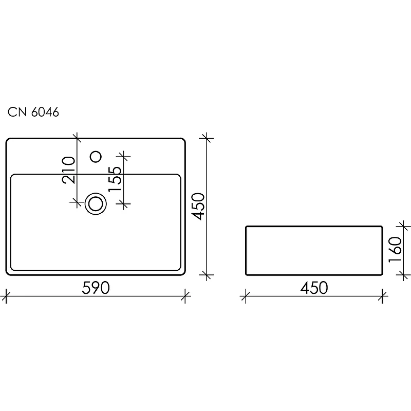 Раковина Ceramicanova Element 59 CN6046 Белая фарфор накладная
