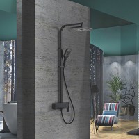 Душевая система Rose R10H R1036H Черная матовая