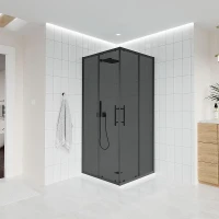 Душевой уголок Veconi Evo 300 B 90х90 E3-B-9090-12-C9 профиль Черный матовый стекло тонированное матовое