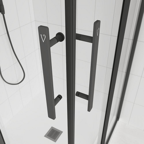 Душевой уголок Veconi Evo 300 B 90х90 E3-B-9090-12-C9 профиль Черный матовый стекло тонированное матовое