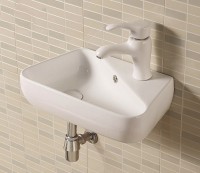 Раковина CeramaLux 45 9275L Белая фаянс подвесная