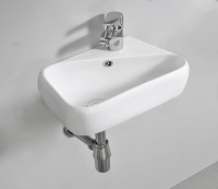 Раковина CeramaLux 45 9275L Белая фаянс подвесная