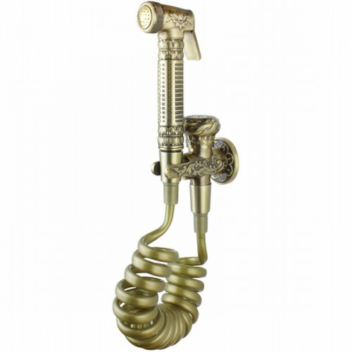 Гигиенический душ с запорным вентилем Bronze de Luxe Royal 10235/1 Бронза латунь на стену