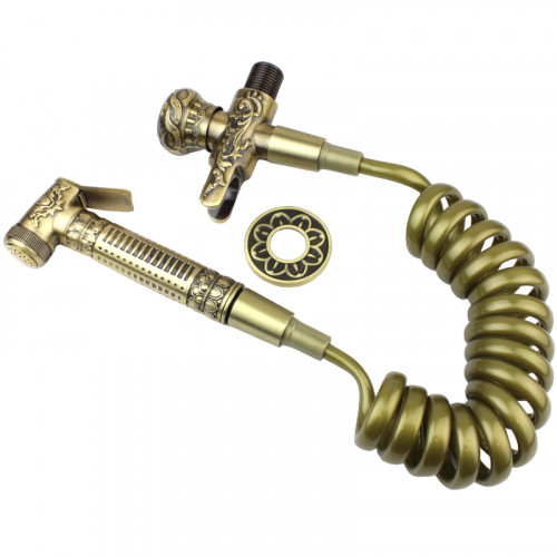 Гигиенический душ с запорным вентилем Bronze de Luxe Royal 10235/1 Бронза латунь на стену