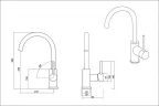 Смеситель для кухни Emar Quartz 3004.7 цвет Антрацит
