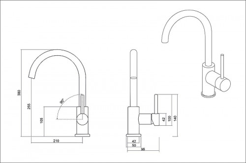Смеситель для кухни Emar Quartz 3004.7 цвет Антрацит