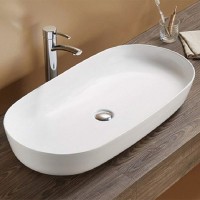 Раковина CeramaLux 81 78327 Белая фаянс накладная