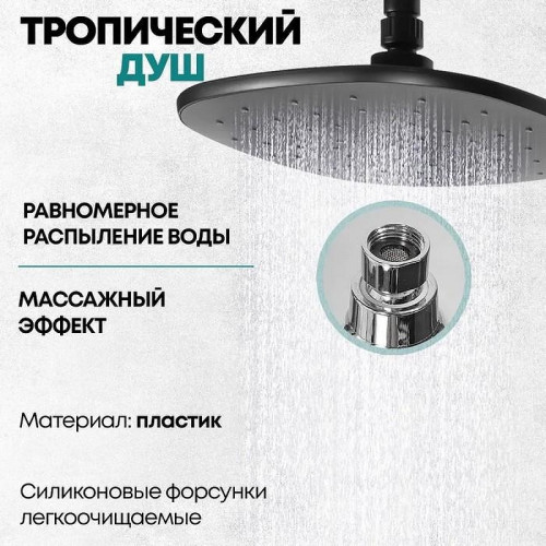 Душевая система Grocenberg GB7001BL Черная матовая