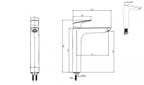 Смеситель для раковины Aquatek Вега AQ1004BGM цвет Оружейная сталь