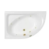 Акриловая ванна Whitecross Aquarella 170x110 L 0108.170110.100.SOFT.GL цвет Белый с гидромассажем форсунки Золото