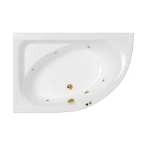 Акриловая ванна Whitecross Aquarella 170x110 L 0108.170110.100.SOFT.GL цвет Белый с гидромассажем форсунки Золото